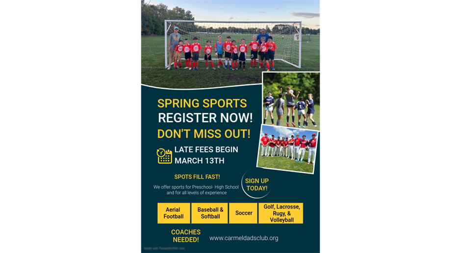 Spring Sports Registration Opens Jan. 1st