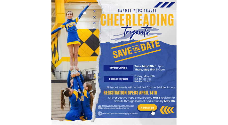 Pups Cheer Tryout Save the Date